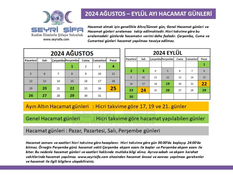 2024 Ağustos Eylül Hacamat Günleri 