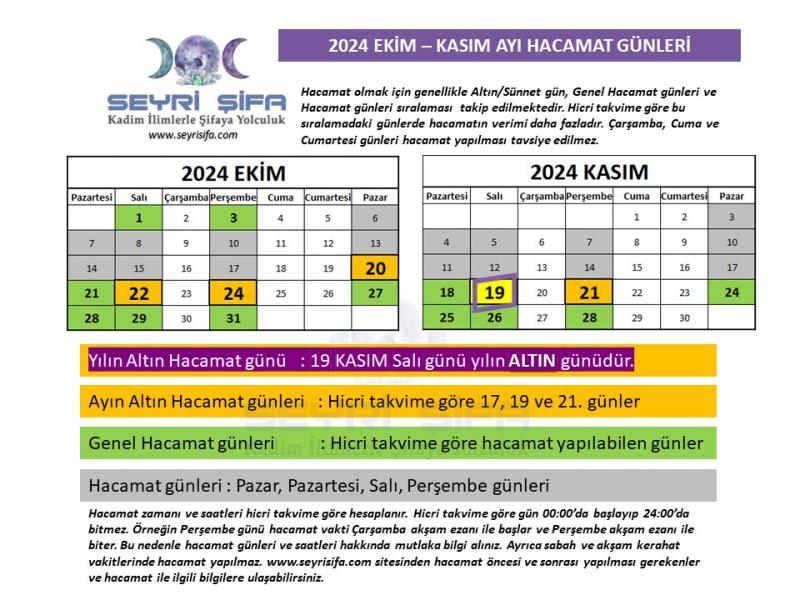 2024 Ekim Kasım Hacamat Günleri 