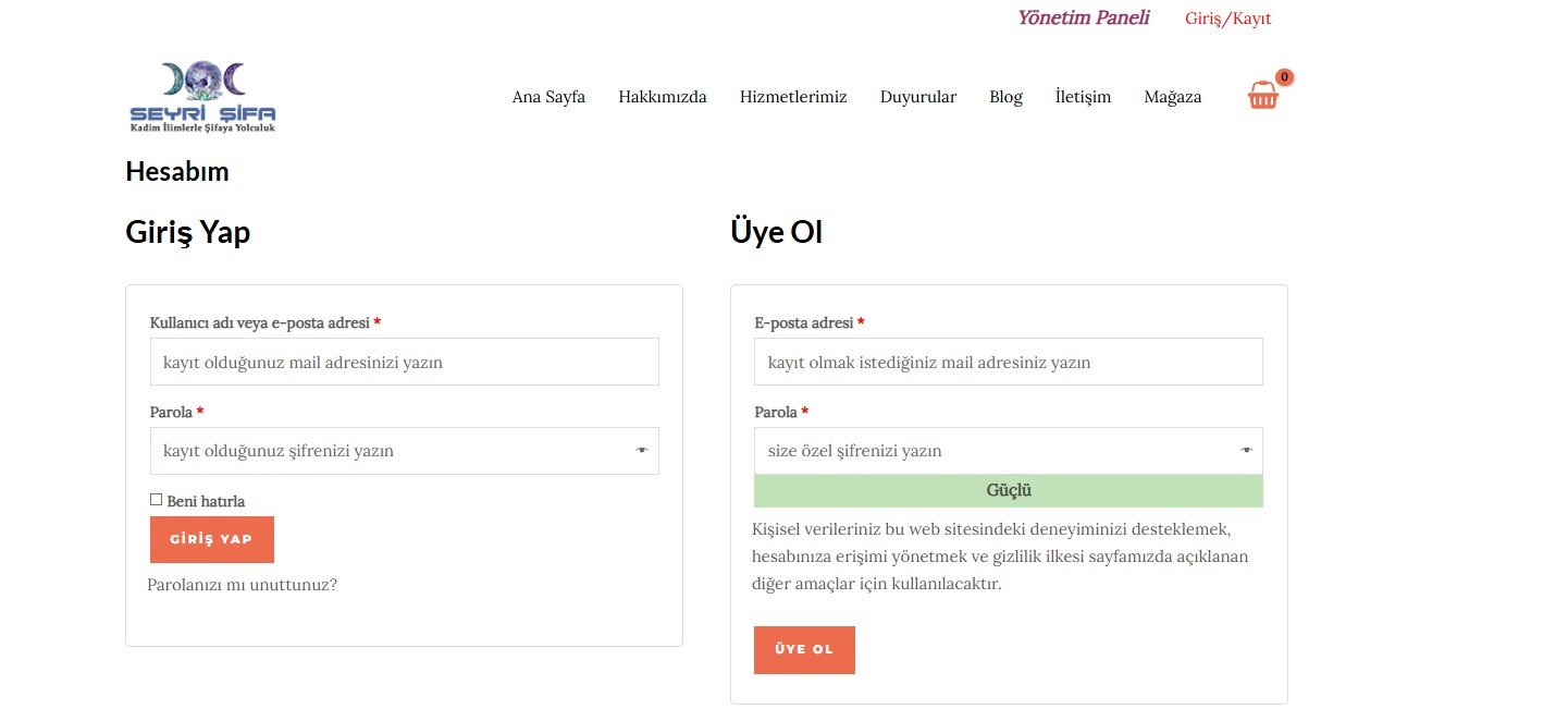 Seyri Şifa Yönetim Paneli Bilgisayardan kayıt -2